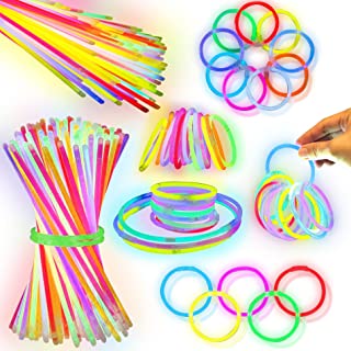 Glow Sticks, DELEE Glowsticks Party Packs, Party Bag Fillers with Bracelet Connectors, Glow Neon Necklaces for Kids Dark Party Supplies,Wedding,Festival,Halloween Decoration(100PCS)
