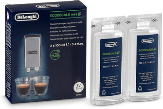 DeLonghi EcoDecalk Mini Descaler for Coffee Machines Twin Pack DLSC200, 2x100ml