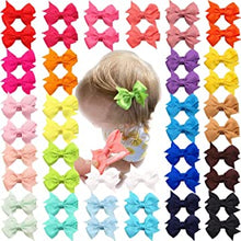 JOYOYO 50 Pcs Baby Hair Bows Toddler Gilrs Bows Grosgrain Ribbon Bows Mini Size Baby Bows 2 Inch, Hair Bows for Baby Girl Non-slip Full Ribbon Covered Safe Clips for Baby, Toddlers