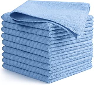 AIDEA Microfibre Cloth,Lint Free Reusable Cleaning Cloths,Highly Absorbent Streak Free Washable Cleaning Towels Rags Dish Cloth for House,Kitchen,Car,Motorbike,Windows 30 X 30 cm,Blue (Pack of 10)