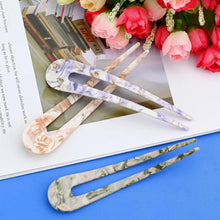 U-shaped Hairpin 3 Cellulose Acetate Acrylic Hairpin Pill Head Chinese Ancient Style Tortoise Shell U Shaped Simple Coiffure Elegant Cheongsam Matching Hair Accessories Hair Fork French (C)