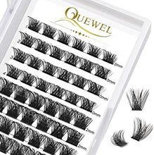 QUEWEL Cluster Lashes 72 Pcs Individual Lashes Wide Stem C/D Curl 8-16mm Length DIY Eyelash Extension False Lashes Individual Natural&Mega Styles Soft for Personal Makeup Use at Home (Mega-D-MIX8-16)