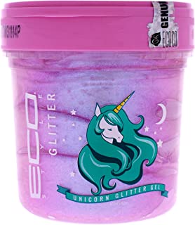 ECOCO Eco Style Unicorn Glitter Gel Adds Sparkle to Hair Provides Legendary Shine Imparts Essential Moisture Lifts Stiff Dry Hair Provides Touchable Hold 16 oz, Blue, 453.5924 gram