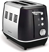 Morphy Richards 224405 Evoke 2 Slice Toaster with 7 Variable Browning Settings, Removable Crumb Tray, Reheat, Frozen and Cancel Functions, Wide Slots for Bagels & Crumpets, Neat Cord Storage, Black