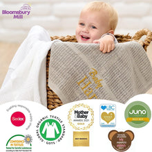 Bloomsbury Mill - Twin Pack - 100% Pure Organic Cotton - Extra Soft Cellular Baby Blankets  Swaddle Blanket  Baby Essentials for Newborn  Cot Bed/Pram/Travel/Moses Basket - Grey