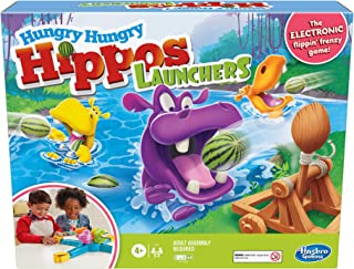 Hungry Hungry Hippos Launchers Game for Children Aged 4 and Up, Electronic Pre-School Game for 2-4 Players