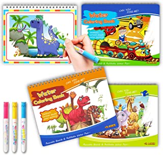 3 Pack Reusable Water Colouring Books for Children, Water Painting Books for Kids Water Book, Magic Colouring Book Travel Toys, Kids Book for 2 3 4 5 6 Year Old Boys Girls Gifts