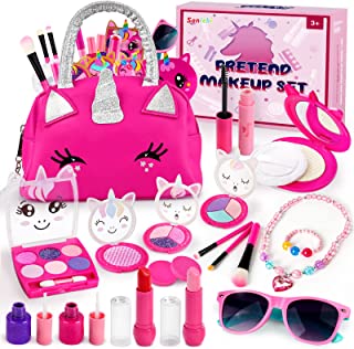 Sanlebi Pretend Makeup Sets for Girls, 20 PCS Role Play Make Up Toys for Girls, Safe Cosmetic Gift for 3 - 6 Year Old Kids Children