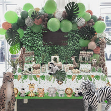 Heboland 2 Pack Jungle Safari Party Table Cloth Table Covers,274 x 137 cm Plastic Rectangular Tablecloths for Baby Shower Wild One Boys Kids Birthday Animals Party Decorations