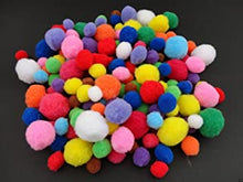 a2bsales 50 Craft Poms Multi Coloured Fluffy Balls Various Sizes Children Arts & Crafts - Colour: Assorted