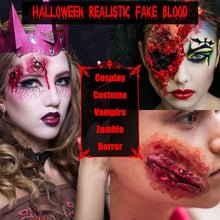 BOBISUKA Halloween Fake Blood Makeup Kit - Realistic Washable Special Effects SFX Makeup Coagulated Blood + Dripping Blood + Spray For Zombie Vampire Monster Cosplay Mouth Clothes Dress Up