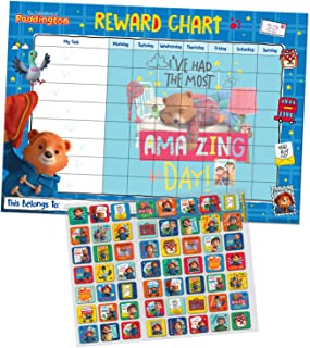 Paper Projects 01.70.30.034 Adventures of Paddington Reward Includes 56 Sparkly Stickers | Colourful Chart is Wipe-Clean, Blue, 29.7cm x 42cm