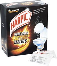 Harpic Power Plus Toilet Cleaner 8 Active Tablets Deep clean without scrubbing Remove 100% limescale Works in the u-bend Pack size: 200g