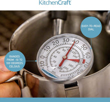 KitchenCraft Milk Thermometer, Stainless Steel Kitchen Gadget, Silver