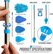 Bathroom Tile Cleaner Telescopic Shower Mop Extendable Bath Cleaning Scrubber Tool (New Telescopic Bathroom Cleaning Kit)