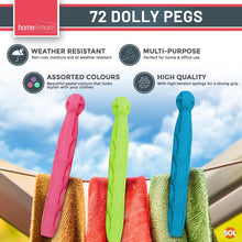 SOL 72pk Plastic Dolly Pegs For Washing Line  Heavy Duty Dolly Washing Pegs  Plastic Clothes Pegs for Washing Line  Strong Plastic Pegs for Washing Line  Clothes Pegs Strong  Clothes-Pegs