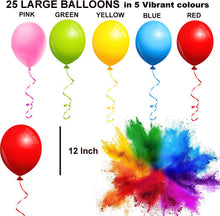 Premium Reusable Colourful Party Decorations + 25 Balloons, Happy Birthday Decoration, Banner Pack + 25 Extra Strong Balloons for kids, Adults, Girls and Boys by Hampstead Products.