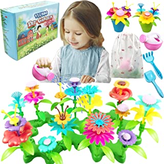 Toys Gifts for 3-6 Year Old Girls - DIY Flower Garden Building Kits Educational Outdoor Activity for Preschool STEM Crafts for Kids Age 3 4 5 6 Year Old Gardening Gifts Birthday Christmas (125 PCS)