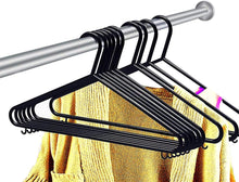 SPICOM 40 Pack Black Coat Hangers Strong Plastic Non-Slip Adult Clothes Durable & Space Saving with Suit Trouser Bar and Lips Suitable for Skirts Trousers Coats