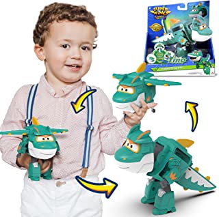 Super Wings Tino Dinosaur 5" Transforming Character Easy Transformation Preschool Kids Gift Toys for 3+ Year Old Boy Girl, Green