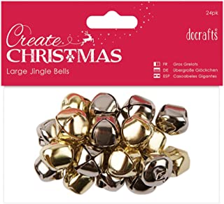 Docrafts Create Christmas Jingle Bells - Large Gold and Silver (20pcs), One Size