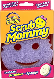 Scrub Daddy Scrub Mommy, Dual Sided Scrubbing Sponge, Alternative to Non Scratch Scourers, Cleaning Sponges for Washing Up, Dish Scrubber, as used by Mrs Hinch, FlexTexture Firm & Soft Design, Violet