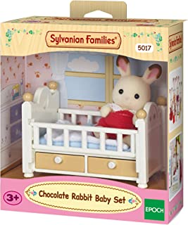 Sylvanian Families - 5017 – Chocolate Bunny Baby with Cot