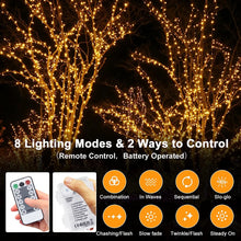 SUWITU Fairy Lights Battery Powered/USB Powered, 13M/42Ft 120 LED Outdoor String Lights Mains Powered with Remote Control, IP65 Waterproof Garden Lights for Outside Indoor Tree Garden Decorations