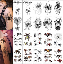 XINDY Halloween Face Tattoo, 20 Sheets Halloween Tattoo Spider Tattoos Temporary Halloween Make up Tattoo Spider Webs Tattoos Stickers for Adults Kids Halloween Carnival Cosplay Costume Makeup Party