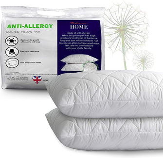 Adam Home Pillows 2 Pack Hotel Quality with Quilted Cover- Premium Filled Pillows for Stomach, Back and Side Sleeper Pillow, Down Alternative Bed Pillow-Soft Hollow-Fiber Hotel Pillows