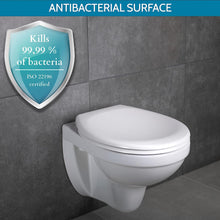Benkstein Premium Toilet Seat Soft Close - Antibacterial Soft Close Toilet Seat White Oval Quick Release Toilet Seat - Universal Plastic Toilet Seat - Slow Soft Close Toilet Seats Fittings Hinges