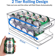 BingoHive Rolling Can Dispenser Fridge Beer Can Organiser Soda Can Dispenser for Fridge Kitchen Cupboard Pantry Countertop 10 Standard Size 330ML Beer Soda Pop Cans Storage