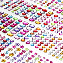 1200+ PCS Rhinestone Stickers,Self Adhesive Gem Sticker Bling Jewels for DIY Craft Nail Body Makeup Festival, 14 Sheets Jewels Stickers for Card Making Decorations