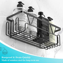 Kegii Shower Caddy, Bathroom Shelf Organiser No Drilling, Adhesive Shower Storage Rack with Soap Razor Holder, Bathroom Accessories, Black, 3 Pack