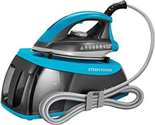 Russell Hobbs 24510 Steam Power Aqua - Steam Generator Iron with Stainless Steel Non-Stick Soleplate ans Fast 1 Minute Heat-Up, 1.3 Litres, 2400 Watts, Aqua