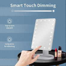 Nestling Makeup Mirror with Lights, 21 LED Lights Vanity Cosmetic Mirror with Touch Screen, with 10x Magnification Detail Mirror, 180 Free Rotation, Dual Power Supply Mirror with Light