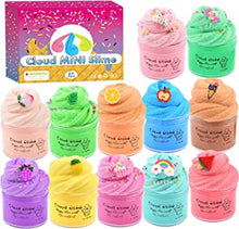 Fluffy Cloud Slime, 12 Pack Cloud Slime Kit with Candy Ice Cream Cute Slime Charms, Mini Slime Putty Toy for Girls Boys, Scented Slime Party Favor Gift