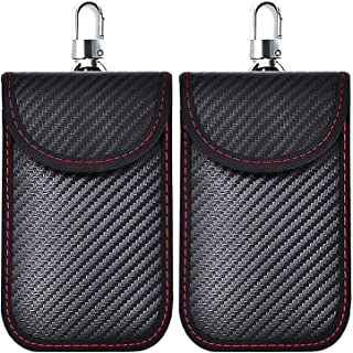 2 PACK Faraday Pouch For Car Keys, Car Key Signal Blocking Bag For Car, RFID Key Pouch Faraday Bag for Keyless Car-M SIZE