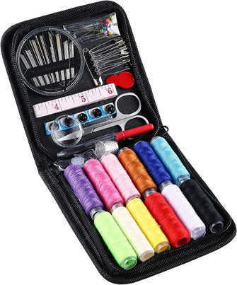 CASPLUS Sewing Kit Small,Travel Sewing Kit 82 Piece Sewing Accessories with Zipper Case, for Home,Travel,Emergency,Adults and Beginners