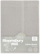 Bloomsbury Mill - Twin Pack - 100% Pure Organic Cotton - Extra Soft Cellular Baby Blankets  Swaddle Blanket  Baby Essentials for Newborn  Cot Bed/Pram/Travel/Moses Basket - Grey