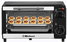 Belaco BTO-109N Mini 9L Toaster Oven Tabletop Cooking Baking Portable Oven 750w 60 min Timer 100-230° Stainless Steel Heating Tube incl. Baking Tray & Wire Rack