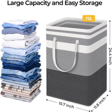 HomeHacks 2-Pack Laundry Hampers Laundry Baskets for Toys Clothes Blanket organization Storage Gradient Grey