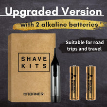 URBANER Battery Operated Waterproof Eyebrow Trimmer for Men, Compact Electric Beard Razor, Portable Facial Hair Clipper, Safe Blade, Lightweight, MB-062
