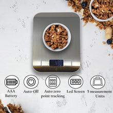 Kitchen Scales MSC Digital Electronic Coffee Weighing Scale for Cooking Baking High-Precision Food, Jewelry Weight Scales, LCD Display, Multifunctional, Tare Feature, Stainless Steel 5kg-AAA