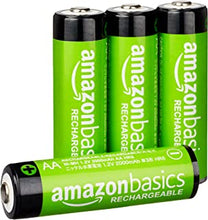 Amazon Basics AA Rechargeable Batteries, Pre-charged - Pack of 4 (Appearance may vary)