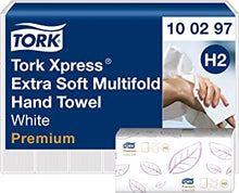 Tork Xpress Extra Soft Multifold Hand Towel White with Lavender Leaf H2, Premium, 4-Panel, 21 x 100 Sheets, 100297