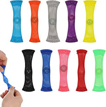 FRIUSATE 10 Pcs Fidget Toys Braided Mesh Tube with Marbles Stress Reliever Anxiety Relief Toys for Sensory Anxiety (Random Color)