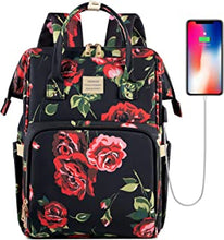 Laptop Backpack,15.6 Inch Stylish College School Backpack with USB Port Charging, Water Resistant Casual Daypack Laptop Backpack for Women/Boys/Girls/Business/Travel (Flower3)