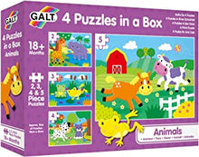 Galt Toys, 4 Puzzles in a Box - Animals, Animal Jigsaw Puzzle for Kids, Ages 18 Months Plus