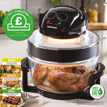 Daewoo Manual Air Fryer, Healthy Halogen For Baking, Roasting And Grilling, Cook Flavourful Food Without The Oil, 60 Minute Timer, All Round Viewing And Accessories Included, Family Sized, 17 Litres